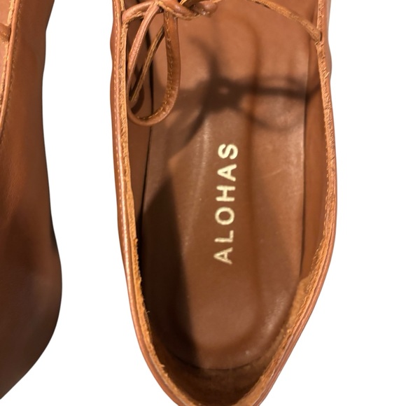 ALOHAS Sway Leather Chestnut Brown Ballet Flats, Size 39 - Picture 6 of 12